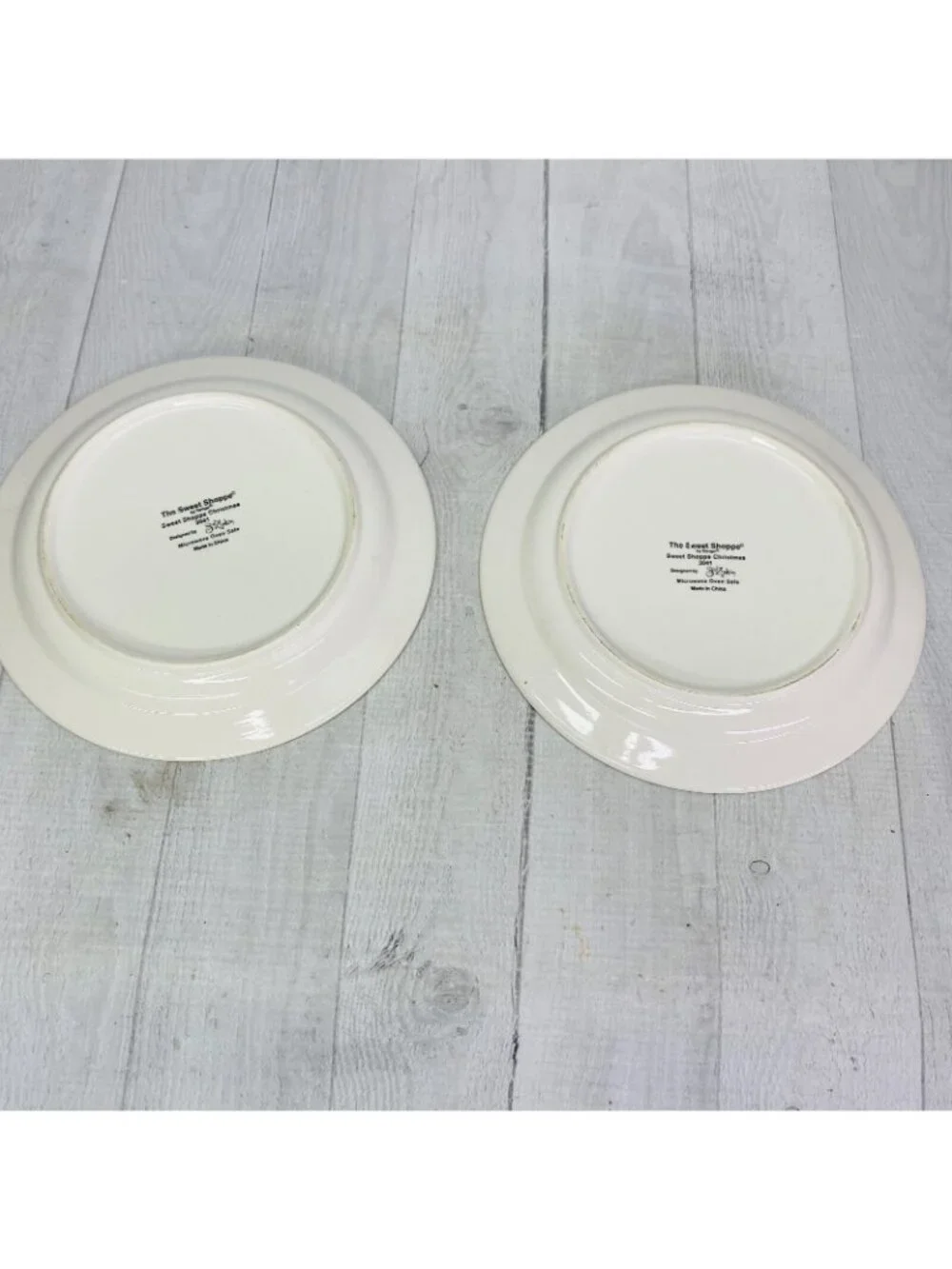Sango Sue Zipkin SWEET SHOPPE CHRISTMAS Green Snowman Salad Lunch Plates Set 4